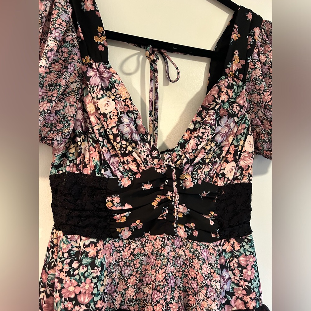 Altar’d State black and floral mini dress